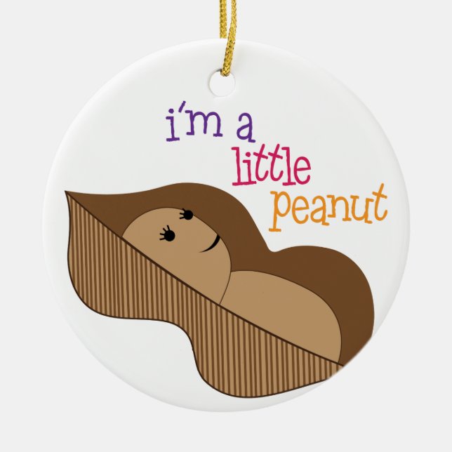 Little Peanut Ceramic Tree Decoration (Front)