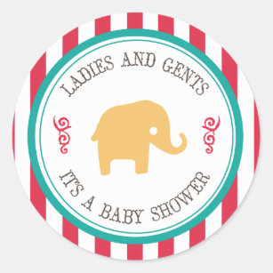 Little Peanut Circus Baby Shower Stickers