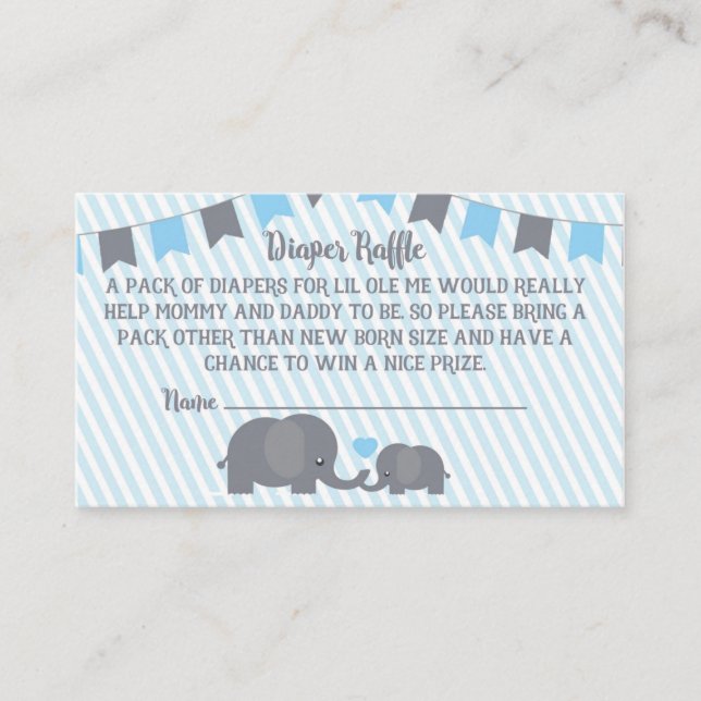 Little Peanut Diaper Raffle Card (Front)