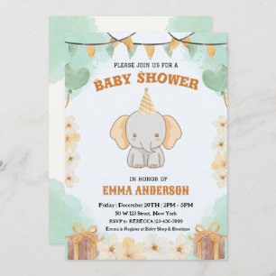 Little Peanut Dreams – Elephant Baby Shower  Invitation