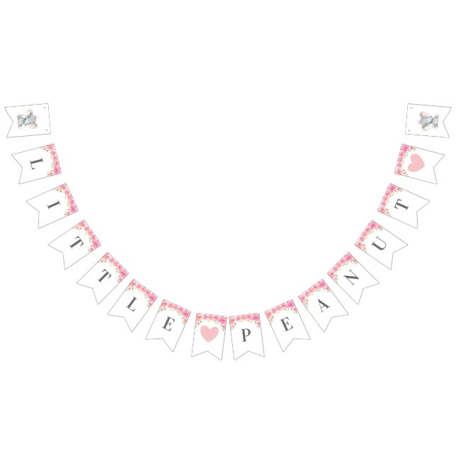 Little Peanut Elephant Baby Shower Birthday Party Bunting (All)
