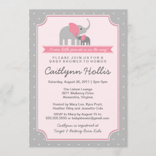 Little Peanut Elephant Baby Shower Invitation