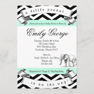 Little Peanut Elephant Baby Shower Invitation