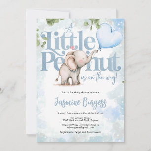 Little Peanut Elephant Baby Shower Invitation