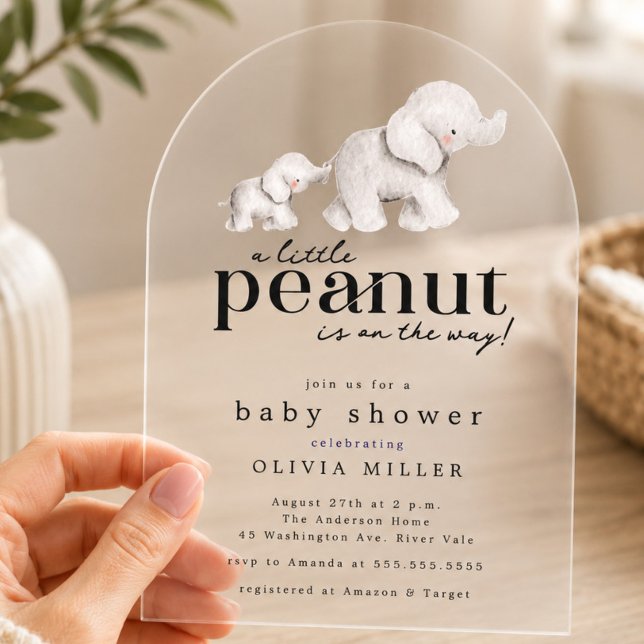 Little Peanut Elephant Baby Shower Invitation (Creator Uploaded)