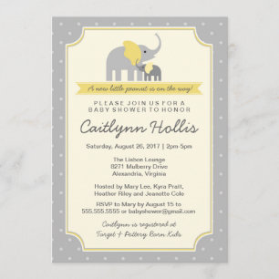 Little Peanut Elephant Baby Shower Invitation
