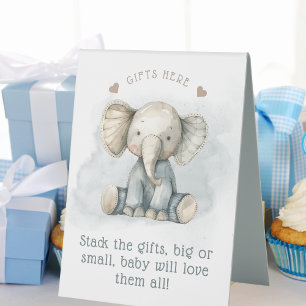 Little Peanut Elephant Blue Striped Baby Shower