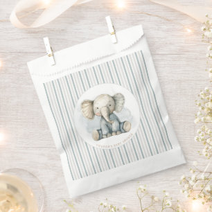Little Peanut Elephant Blue Striped Baby Shower Favour Bags