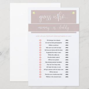 Little Peanut Elephant Boy Baby Shower Game Pink