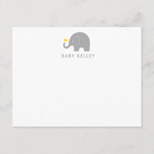 Little Peanut Elephant Thank you Note Yellow