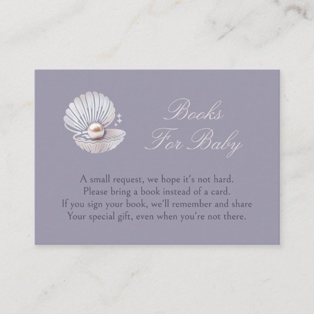 Little Pearl Baby Shower Enclosure Card (Front)
