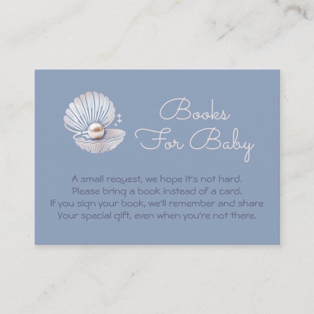 Little Pearl Baby Shower Enclosure Card (Front)