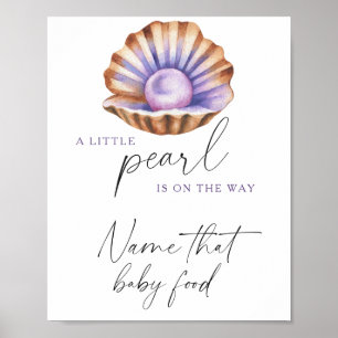 little pearl baby shower - name that baby food poster