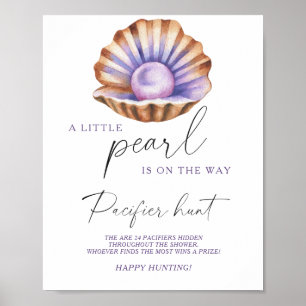 little pearl baby shower - pacifier hunt poster