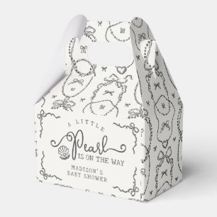 Little Pearl Black Coquette Bow Baby Shower Favour Box