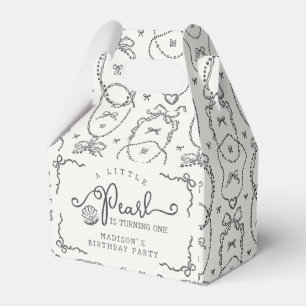 Little Pearl Black Coquette Bow Birthday Party Favour Box
