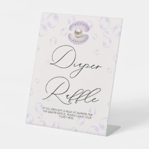 Little Pearl Diaper Raffle Baby Shower Pedestal Sign