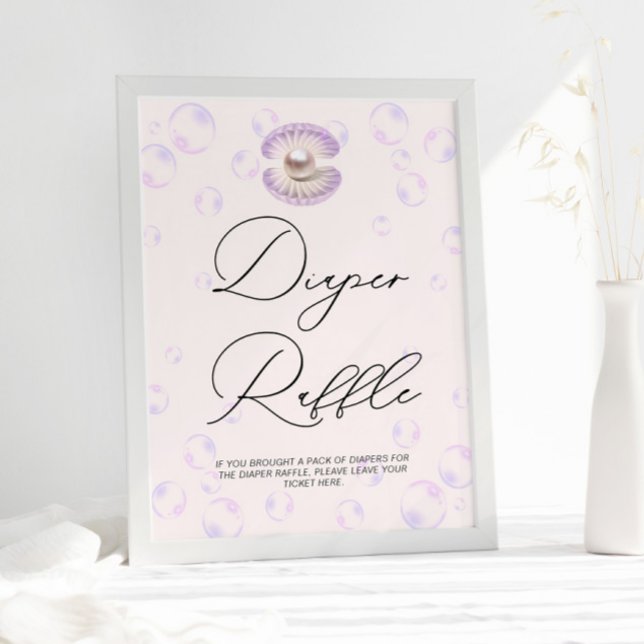 Little Pearl Diaper Raffle Baby Shower Poster (Creator Uploaded)