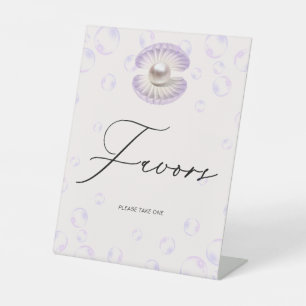 Little Pearl Favours Baby Shower Pedestal Sign