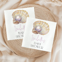Little Pearl Ocean Oyster Beach Custom Baby Shower