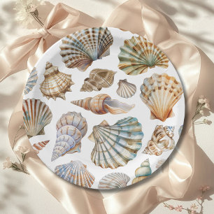 Little Pearl Sea You Soon Girl Baby Shower Paper Plate