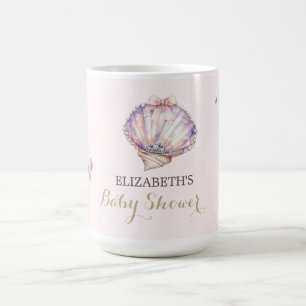 Little Pearl Seashells Diamonds Dots Baby Shower Coffee Mug