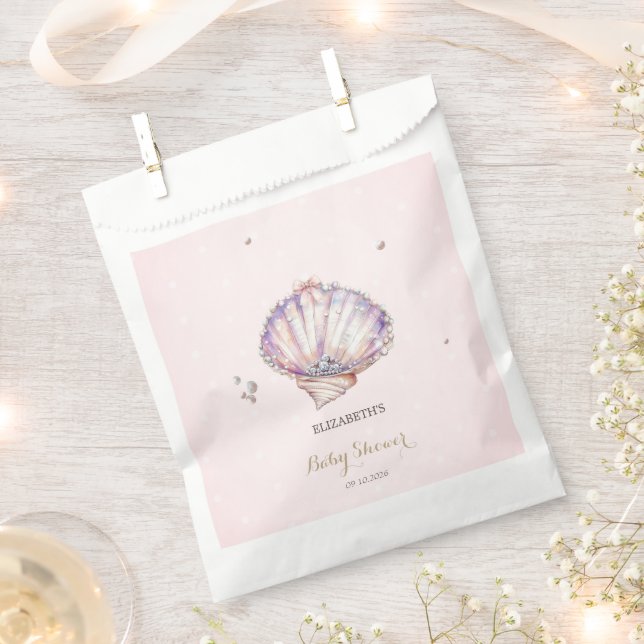 Little Pearl Seashells Diamonds Dots Baby Shower Favour Bags