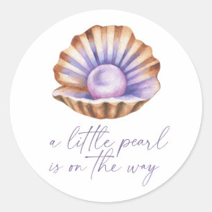 Little Pearl Under The Sea Baby shower  Classic Round Sticker