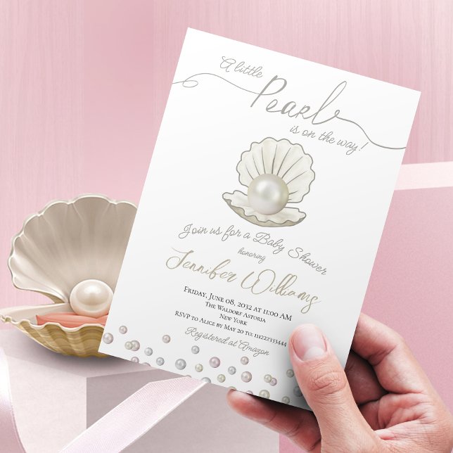 Little Pearl Under the Sea Pearlcore Baby Shower Invitation (Creator Uploaded)