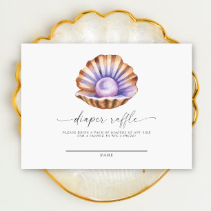 little pearl under the sea shower diaper raffle  enclosure card