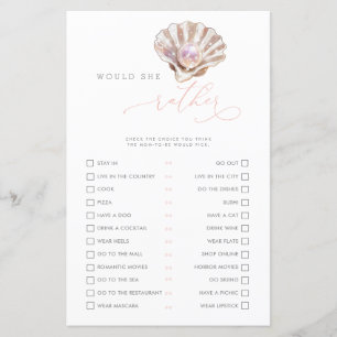 Little Pearl Would She Rather Baby Shower Game