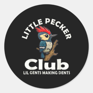 Little Pecker Club Front And Back  Classic Round Sticker