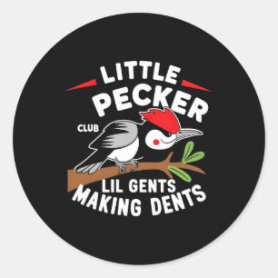Little Pecker Club Lil Gents Making Dents Retro Wo Classic Round Sticker