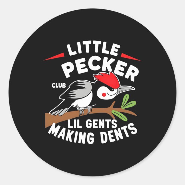 Little Pecker Club Lil Gents Making Dents Retro Wo Classic Round Sticker (Front)