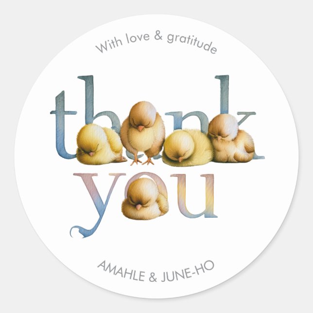 Little Peep & Co. | Thank You Classic Round Sticker (Front)