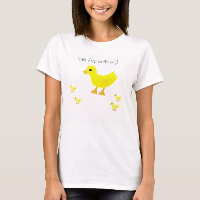 Little Peep On The Way Yellow Baby Ducky T-Shirt (Front)