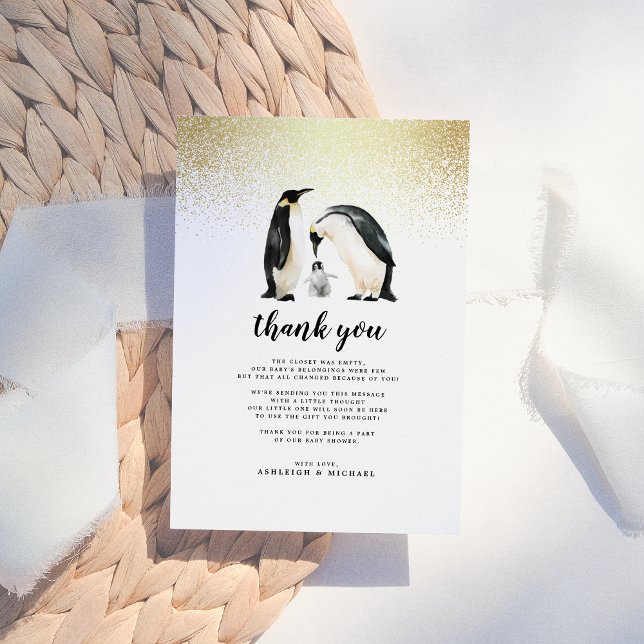 Little Penguin | Baby Shower Thank You Card (Creator Uploaded)