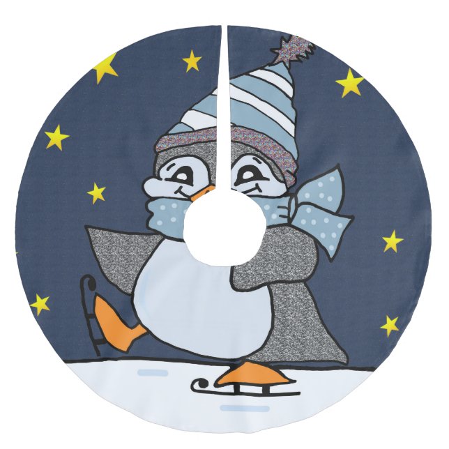 Little Penguin Brushed Polyester Tree Skirt (Front)