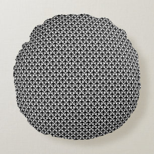 Little Penguin Chicks Black and White Pattern Round Cushion