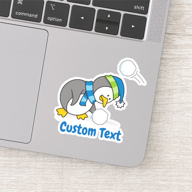 Little penguin getting a snow (Detail)