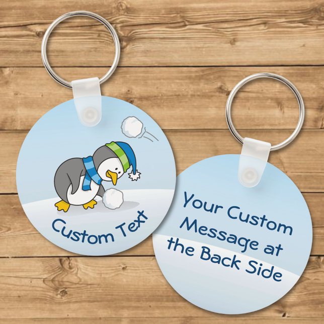 Little Penguin Getting a Snow Ball Keychain (Creator Uploaded)