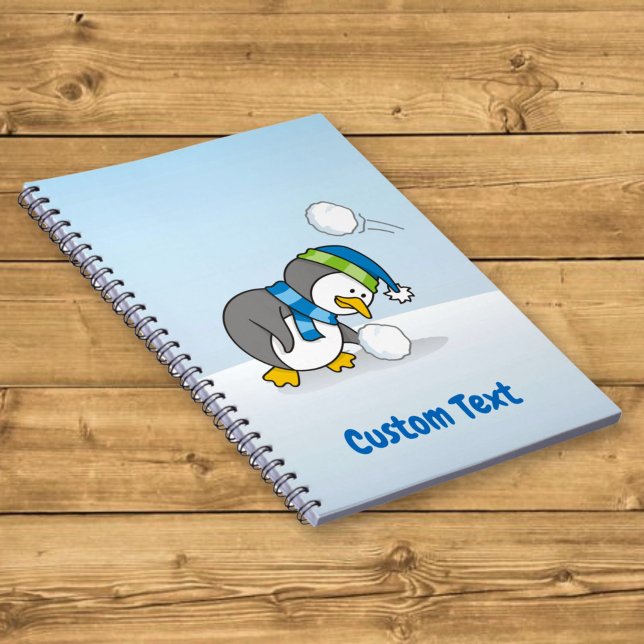 Little penguin getting a snow ball notebook (Creator Uploaded)