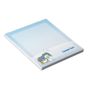 Little penguin getting a snow ball notepad