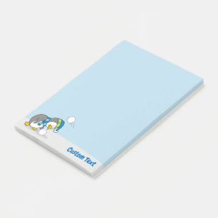 Little Penguin Getting a Snow Ball Post-it Notes