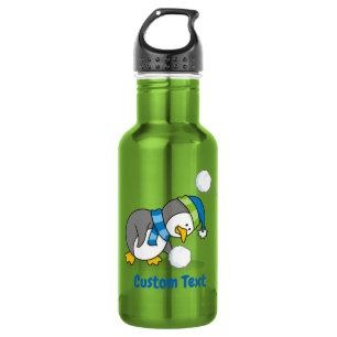 Little penguin getting a snow ball stainless steel 532 ml water bottle