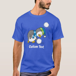 Little Penguin Getting a Snow Ball T-Shirt