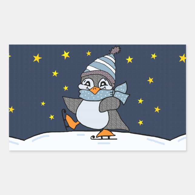 Little Penguin Rectangular Sticker (Front)