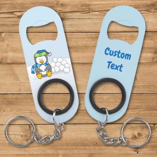 Little penguin sitting with snowballs keychain bot (Creator Uploaded)