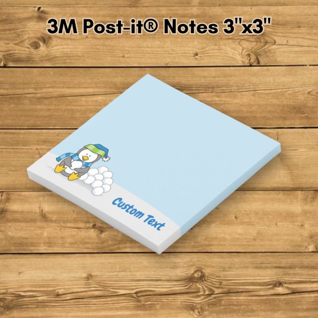 Little Penguin Sitting with Snowballs Post-it Notes (Creator Uploaded)