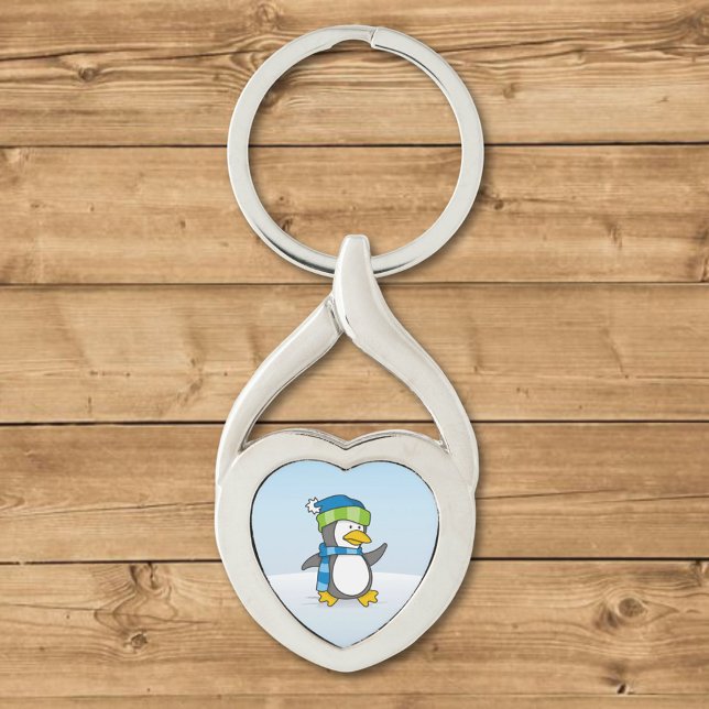 Little penguin walking on snow key ring (Creator Uploaded)